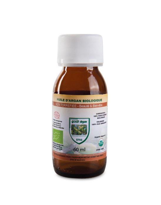 Olej arganowy Bio z certyfikatem ECOCERT- ciemna butelka 60 ml