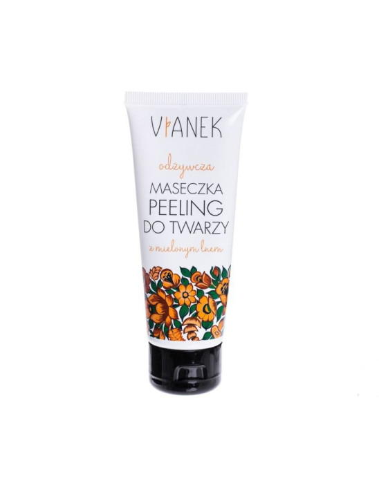 VIANEK POMARAŃCZOWY - ODŻYWCZA MASECZKA PEELING DO TWARZY Z SIEMIENIA LNIANEGO - 75 ml