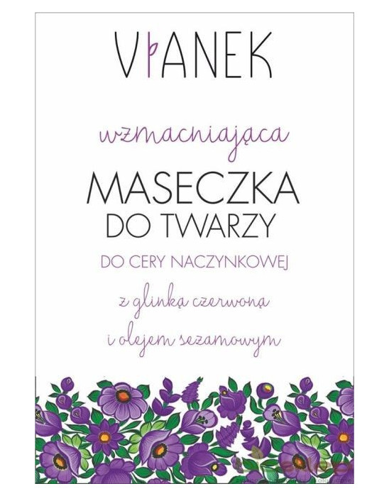 VIANEK FIOLETOWY - WZMACNIAJĄCA MASECZKA DO TWARZY Z GLINKĄ CZERWONĄ - 10 g