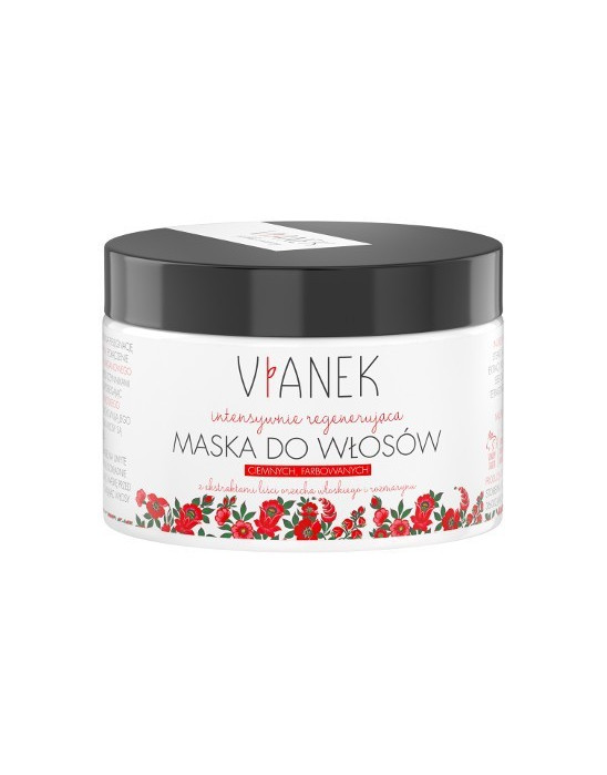 VIANEK CZERWONY - Regenerująca maska zapewniająca intensywną pielęgnację włosom naturalnie ciemnym i farbowanym - 150 ml