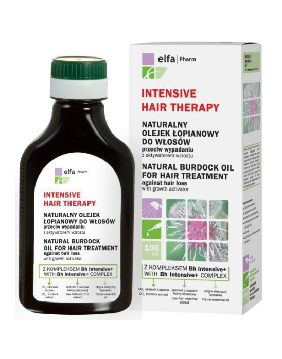 Naturalny olejek łopianowy do włosów z kompleksem Bh Intensive przeciw wypadaniu włosów| Elfa Pharm