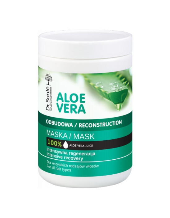 Maska aloesowa z keratyną, ceramidami dla wszystkich rodzajów włosów l | Dr. Santé Aloe Vera
