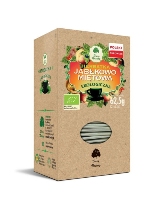 Ekologiczna herbatka JABŁKOWO MIĘTOWA | Dary Natury