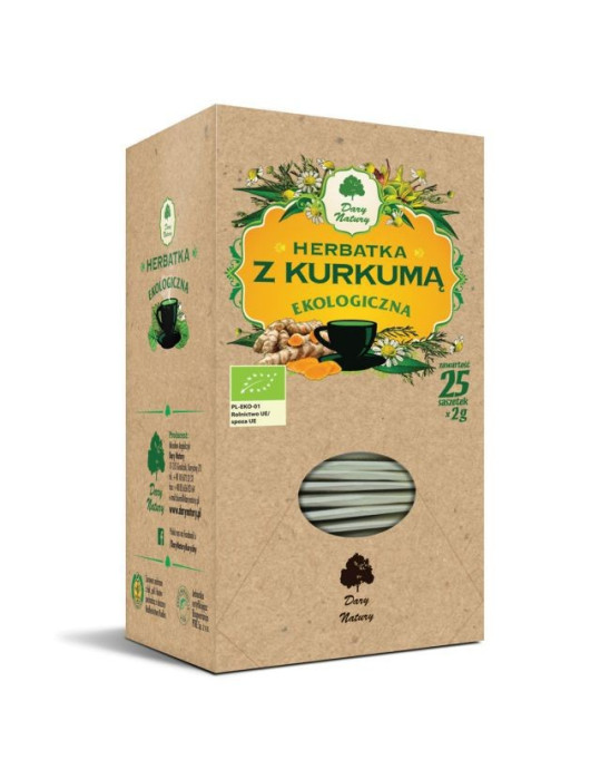 HERBATKA Z KURKUMĄ EKO 25X2G EKSPRESOWA - DARY NATURY