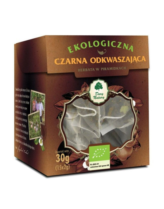 HERBATA CZARNA ODKWASZAJĄCA EKO 15X2G- PIRAMIDKI - DARY NATURY