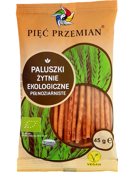 Żytnie paluszki pełnoziarniste Pięć Przemian 45 g