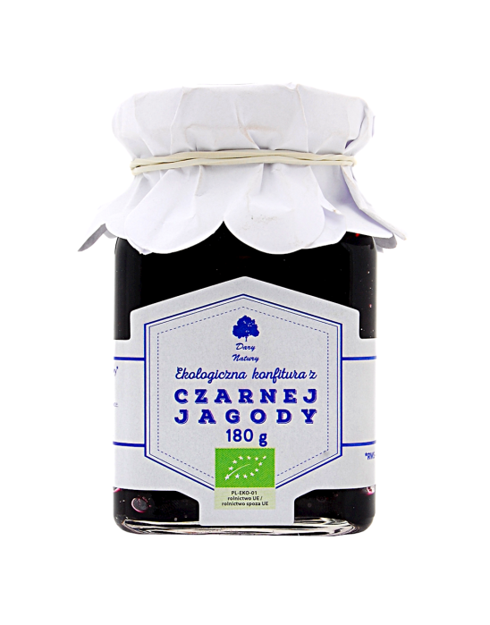 Konfitura z czernej jagody ekologiczna 180g | Dary Natury