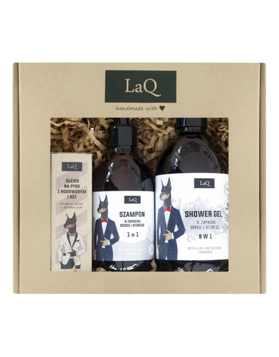 Zestaw Doberman: Żel pod prysznic 500 ml + szampon 300 ml + olej 30 ml