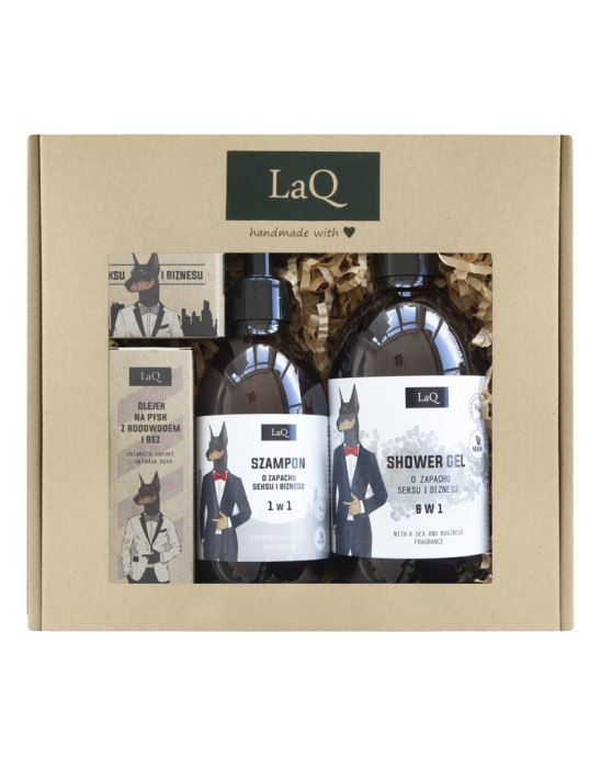 Zestaw Doberman Żel pod prysznic 500 ml + szampon 300 ml + olej 30 ml + kostka 85 ml