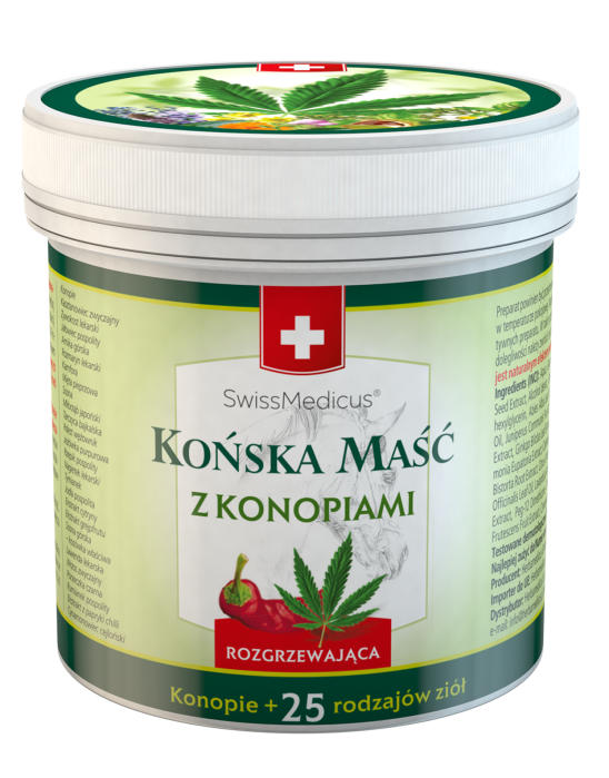 Koński krem balsam z konopiami rozgrzewający 250 ml | SwissMedicus