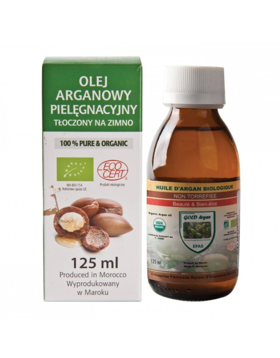 OLEJ ARGANOWY BIO z certyfikatem ECOCERT- ciemna butelka 125 ml