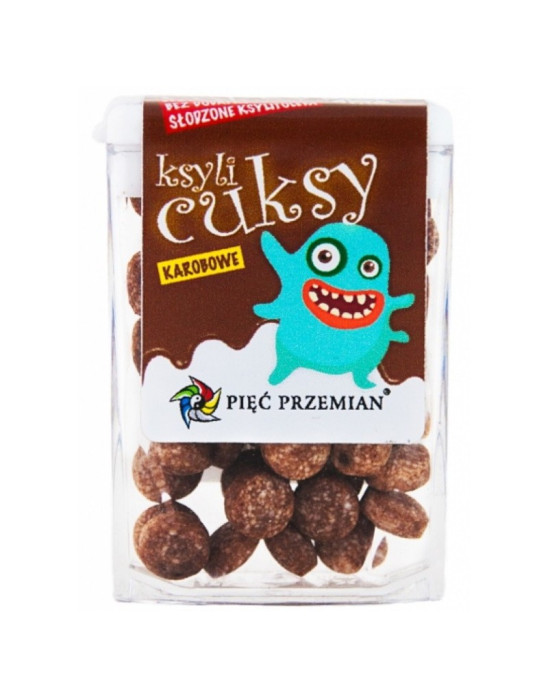 KsyliCuksy Cukierki z karobem i ksylitolem 13g Pięć przemian