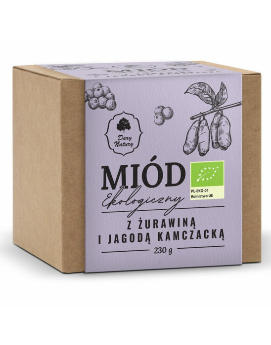Miód z żurawiną i jagodą kamczacką 130g / Dary Natury