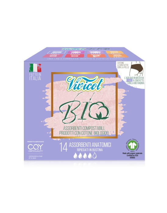 Podpaski ultra cienkie kompostowane Vivicot Be Natural 14 szt.