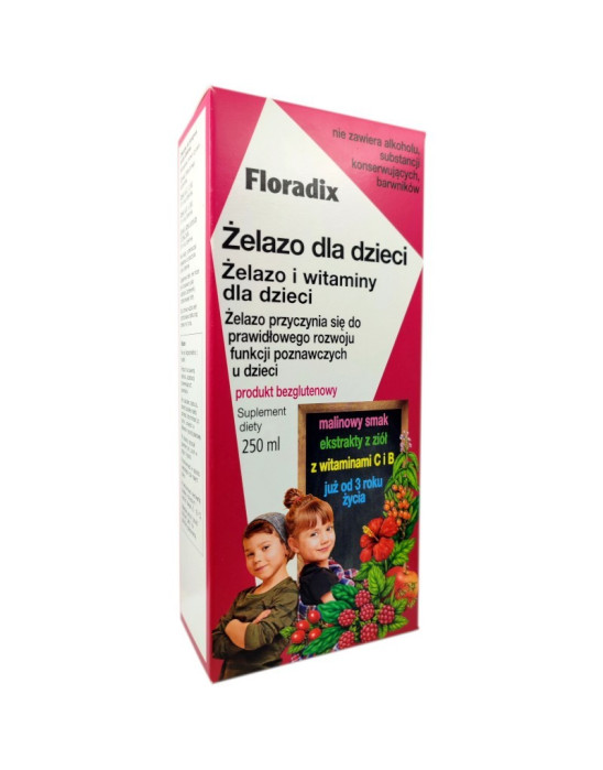 Floradix Żelazo i Witaminy dla dzieci 250 ml | Salus