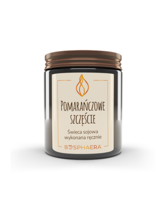 Świeca sojowa Pomarańczowe szczęście, 190g | Bosphaera