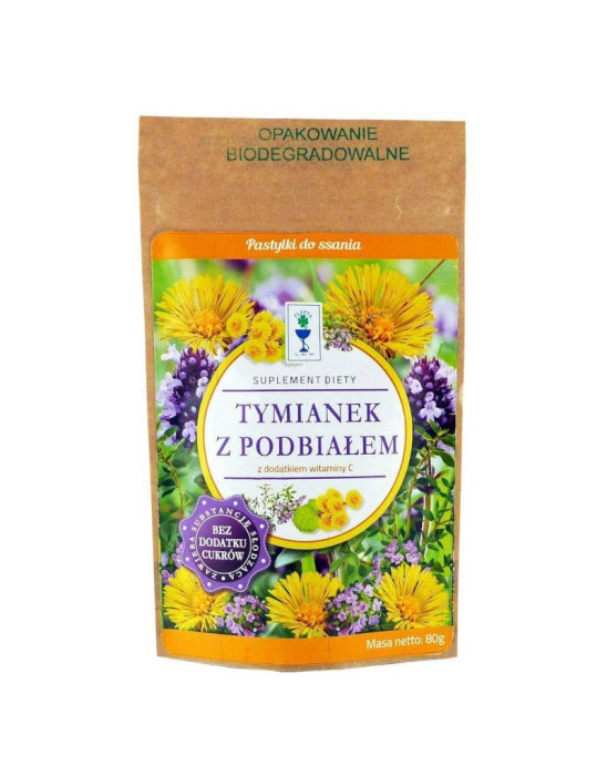 Pastylki do ssania tymianek i podbiał z witaminą C