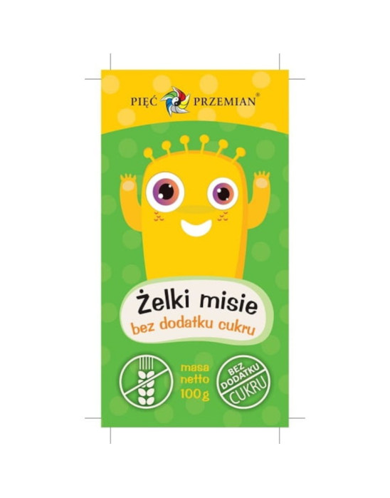 Żelki Misie bez dodatku cukru Pięć Przemian 100 g