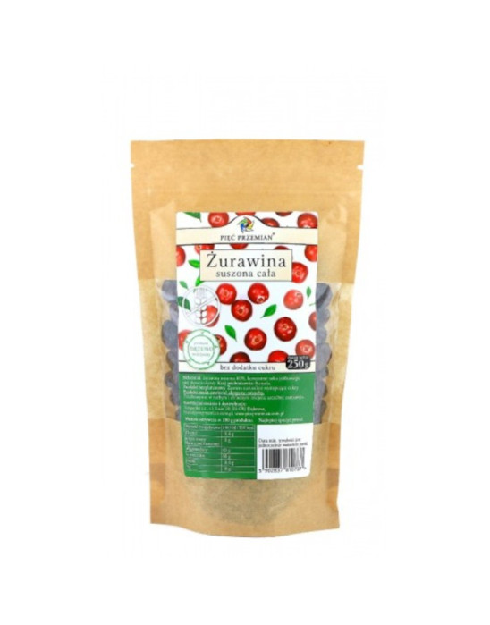 Żurawina suszona cała 250g Pięć przemian