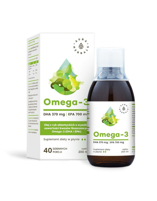 Suplement Omega-3 Aura Herbals – płynne kwasy omega
