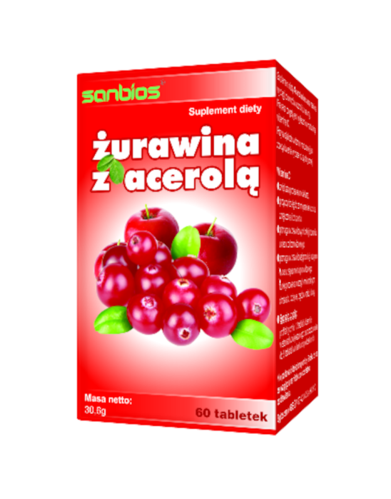 Żurawina z acerolą 60 tabletek Sanbios