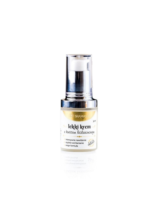 Lekki krem do twarzy z kwasem hialuronowym SHAMASA 30ml