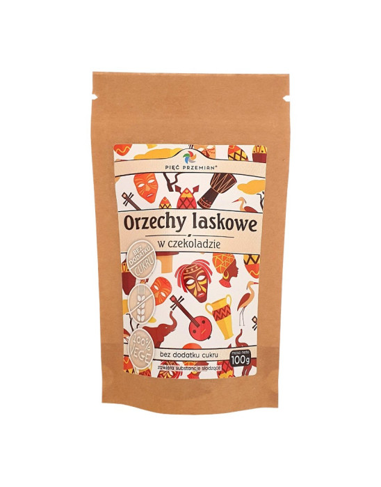 Orzechy laskowe w czekoladzie bez cukru 100g | Pięć przemian