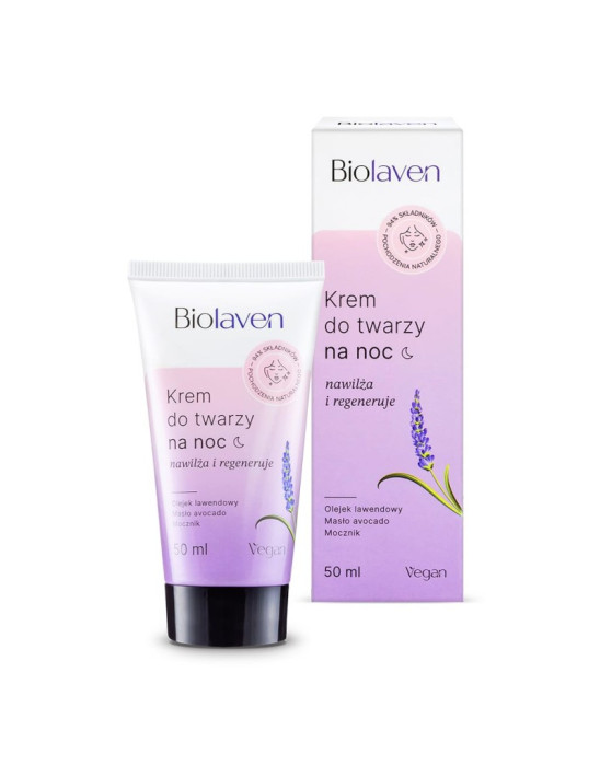 Nawilżająco - regenerujący krem do twarzy na noc 50 ml | Biolaven