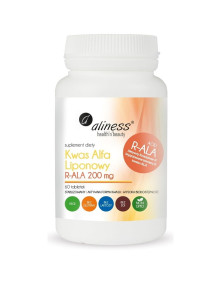 Kwas Alfa Liponowy R-ALA 200 mg x 60 tabletek vege | Aliness