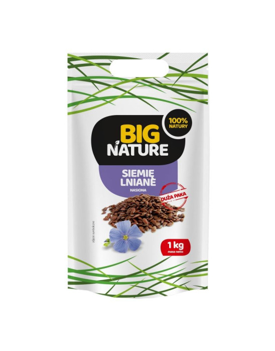 Siemię lniane-len ziarno Duża Paka 1kg | Big Nature