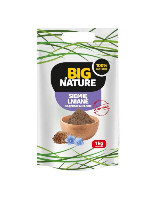 Siemię lniane brązowe mielone Duża Paka 1kg | Big Nature