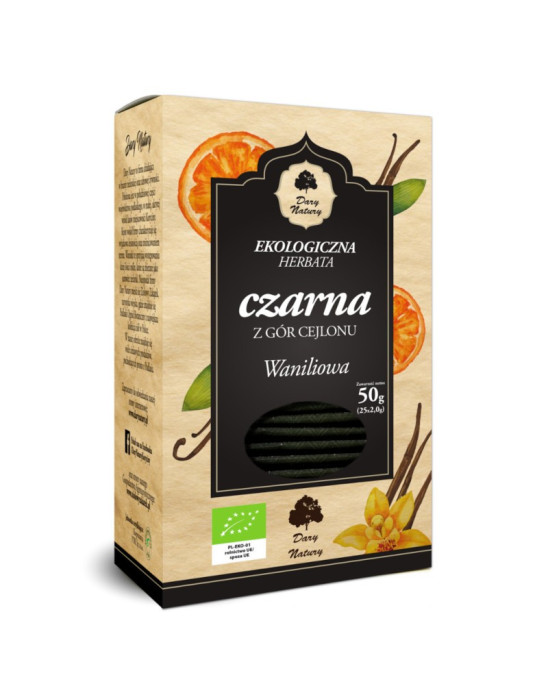 Herbata czarna waniliowa ekologiczna 50g | Dary natury