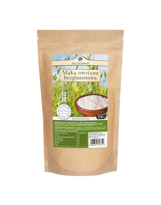 Mąka owsiana bezglutenowa 500g | PIĘĆ PRZEMIAN