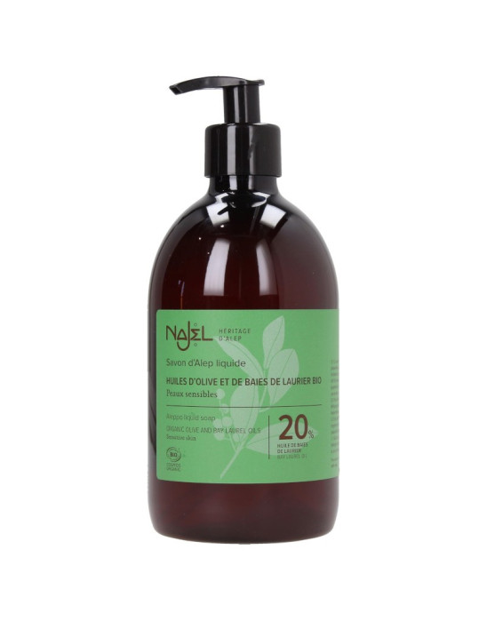 Mydło Aleppo w płynie z olejem laurowym 20% 500ml | Najel