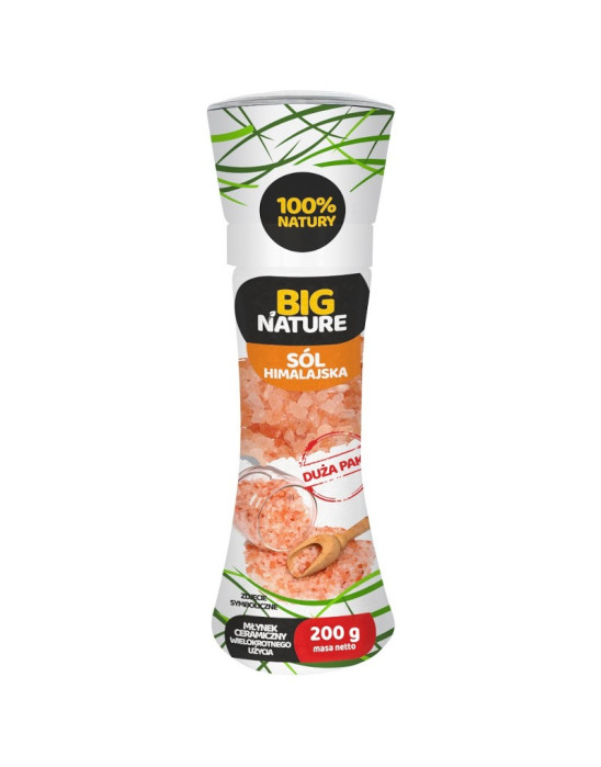 Sól himalajska różowa, gruba - młynek, 200g | Big Nature