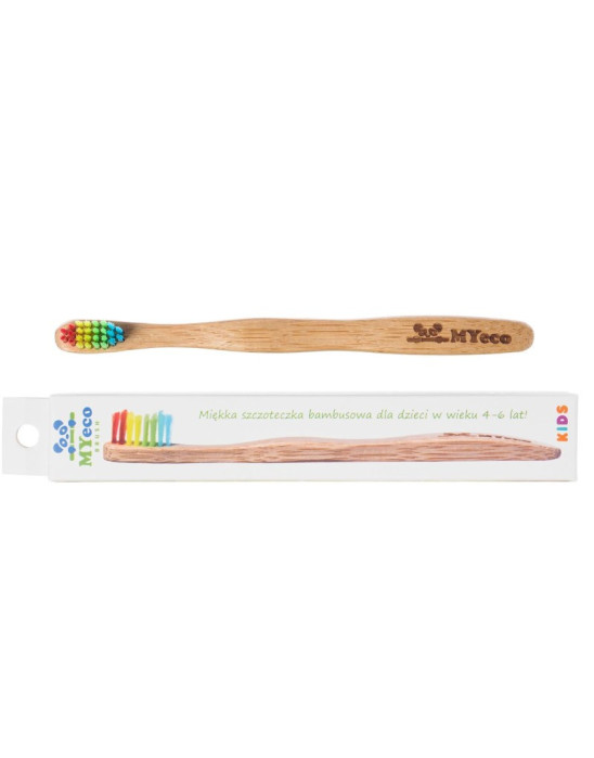 Szczoteczka bambusowa do zębów dla dzieci miękka Flat MyEcoBrush 1 szt.