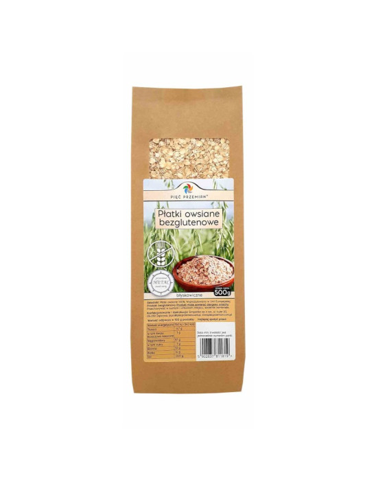 Płatki owsiane bezglutenowe 500g | Pięć przemian