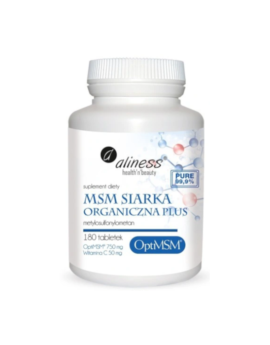 MSM Siarka organiczna OptiMSM 180tabl. Aliness