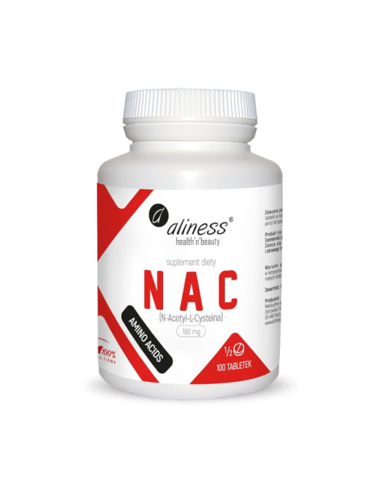 NAC N-acetyl-L-cysteina 190 mg 100 tabletek| Aliness