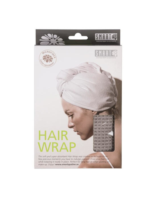 Ręcznik turban do suszenia włosów szary 1szt
