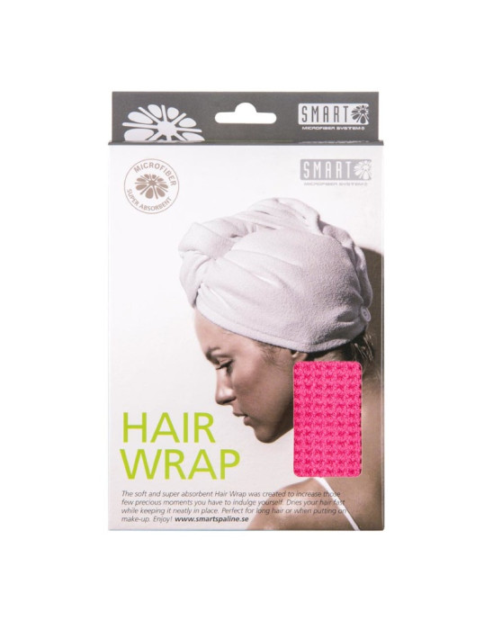 Ręcznik turban do suszenia włosów różowy 1szt