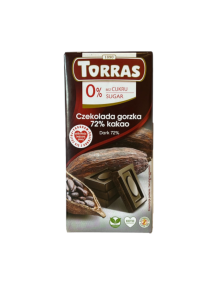 Czekolada gorzka 72% kakao 75g | Torras