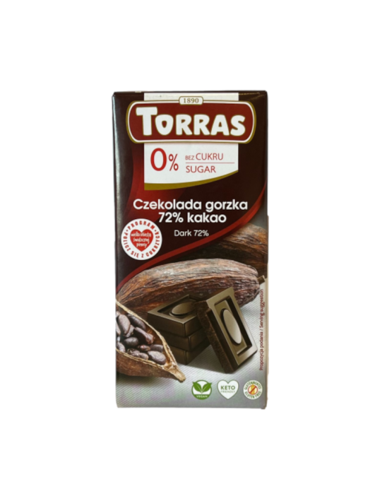 Czekolada gorzka 72% kakao 75g | Torras