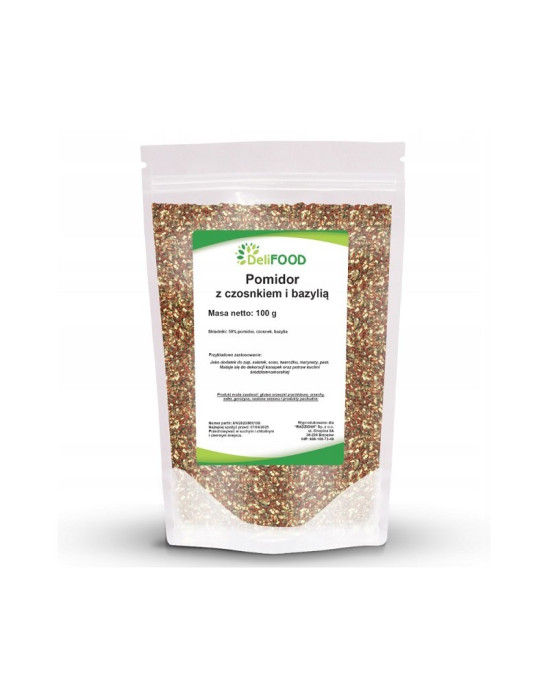 Pomidory z czosnkiem i bazylią 100g | DeliFOOD