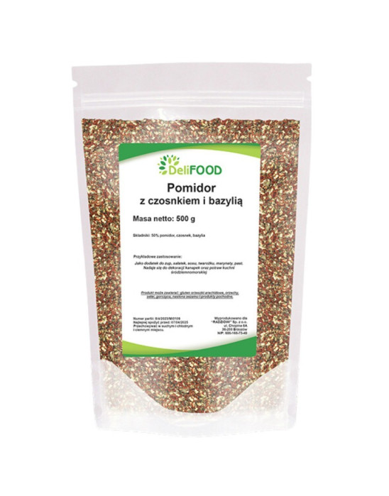 Pomidor z czosnkiem i bazylią 500g | DeliFood