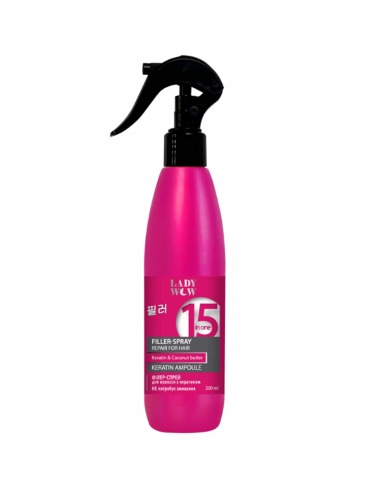 Keratynowy Wypełniacz Włosów W Spreyu 15w1 200ml | Lady Wow