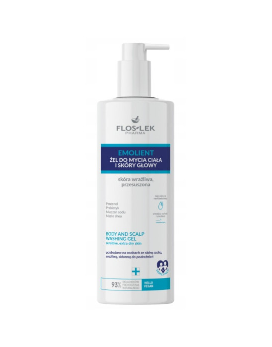 Emolient Żel Do Mycia Ciałą I Skóry Głowy 400ml | Floslek