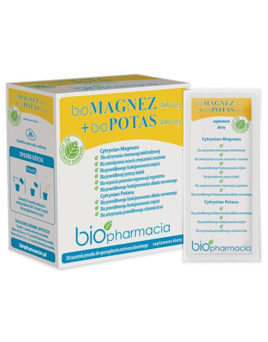 Bio Magnez + Bio Potas 300mg 30 saszetek | Bio Pharmacia