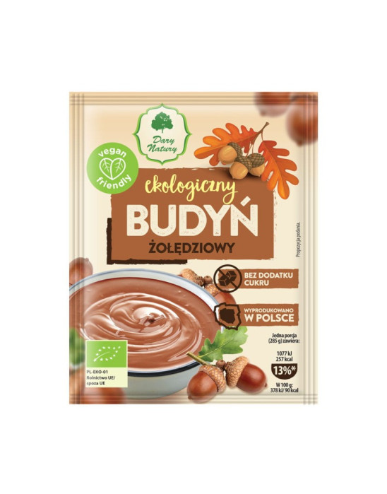 Budyń Żołędziowy Ekologiczny Bez Dodatku Cukru 40g | Dary Natury