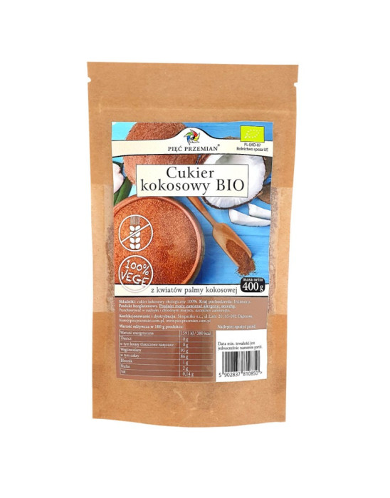 Cukier kokosowy BIO 400g | Pięć Przemian